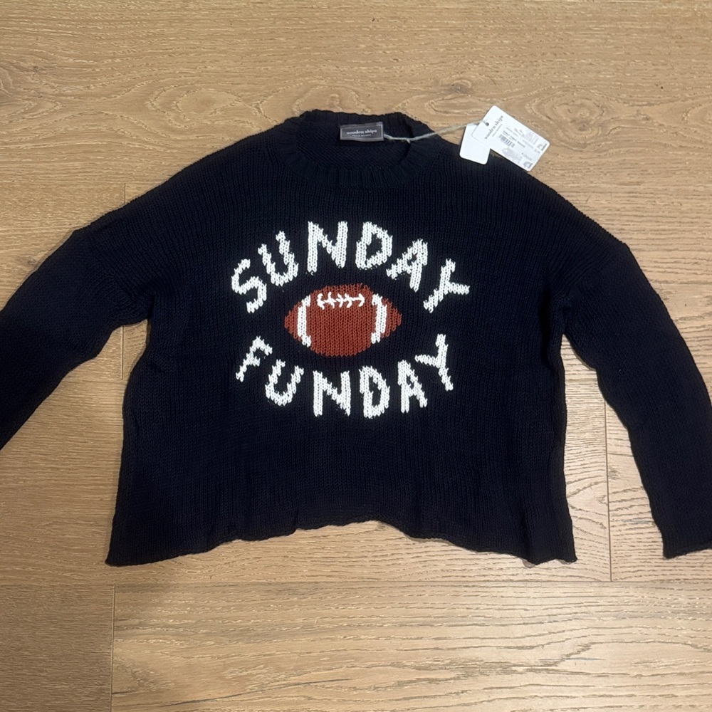 Sunday Funday navy Graphic Knit Sweater